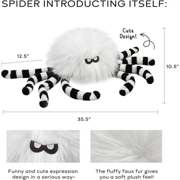 BRAND NEW Spider Shaped Throw Pillow 10.5 X 10.5 Inches - Picture 2 of 7